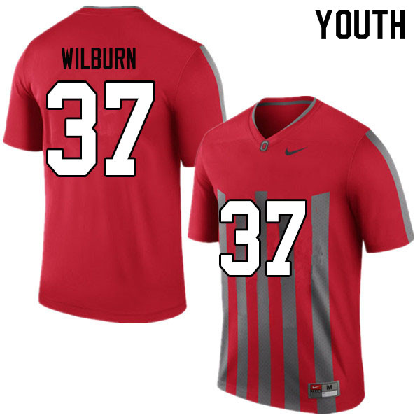 Ohio State Buckeyes Trayvon Wilburn Youth #37 Throwback Authentic Stitched College Football Jersey